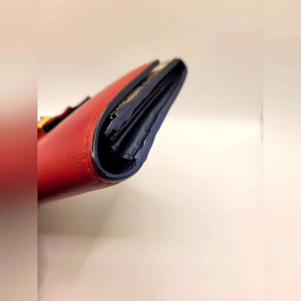 GUCCI Grosgrain Continental  Long Webline Ribbon Leather Wallet